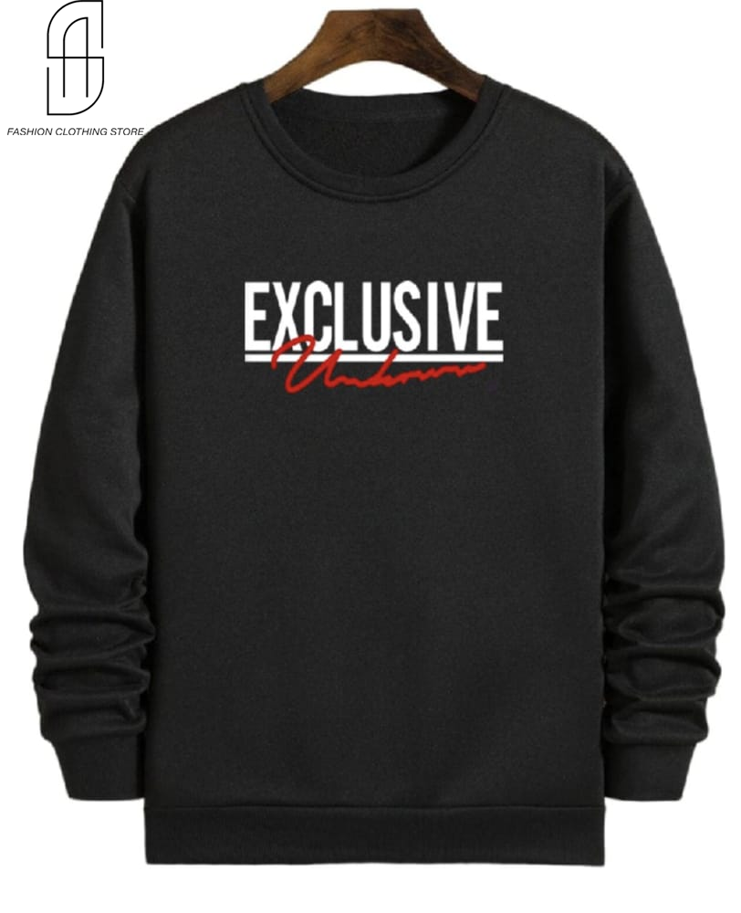 NEW TRENDY PREMIUM QUALITY WINTER COLLECTION PRINTED BLACK SWEAT SHIRT FOR MENS AND WOMENS