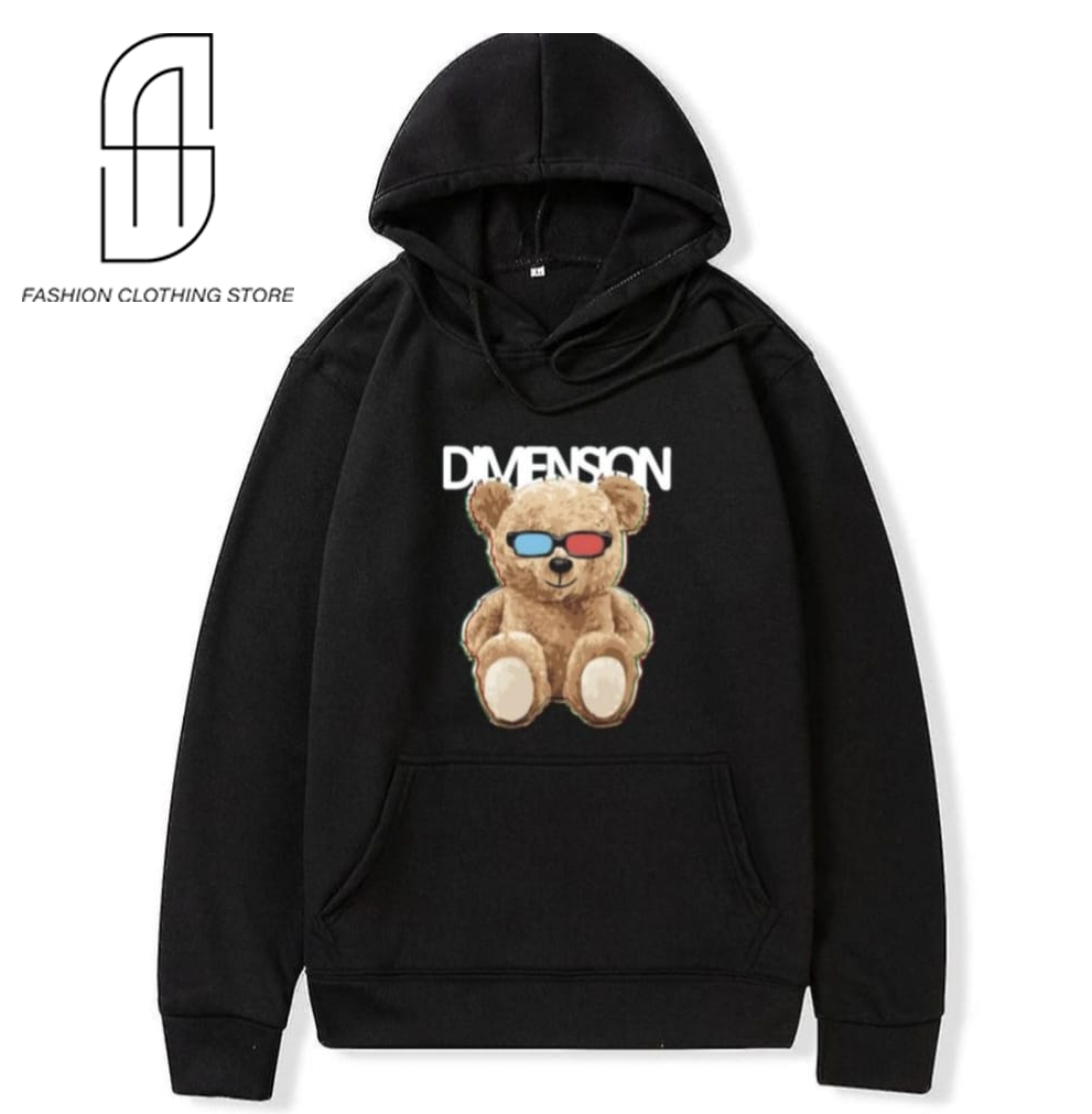 NEW TRENDY PREMIUM QUALITY WINTER COLLECTION BEAR PRINTED HOODIES FOR MENS AND WOMENS