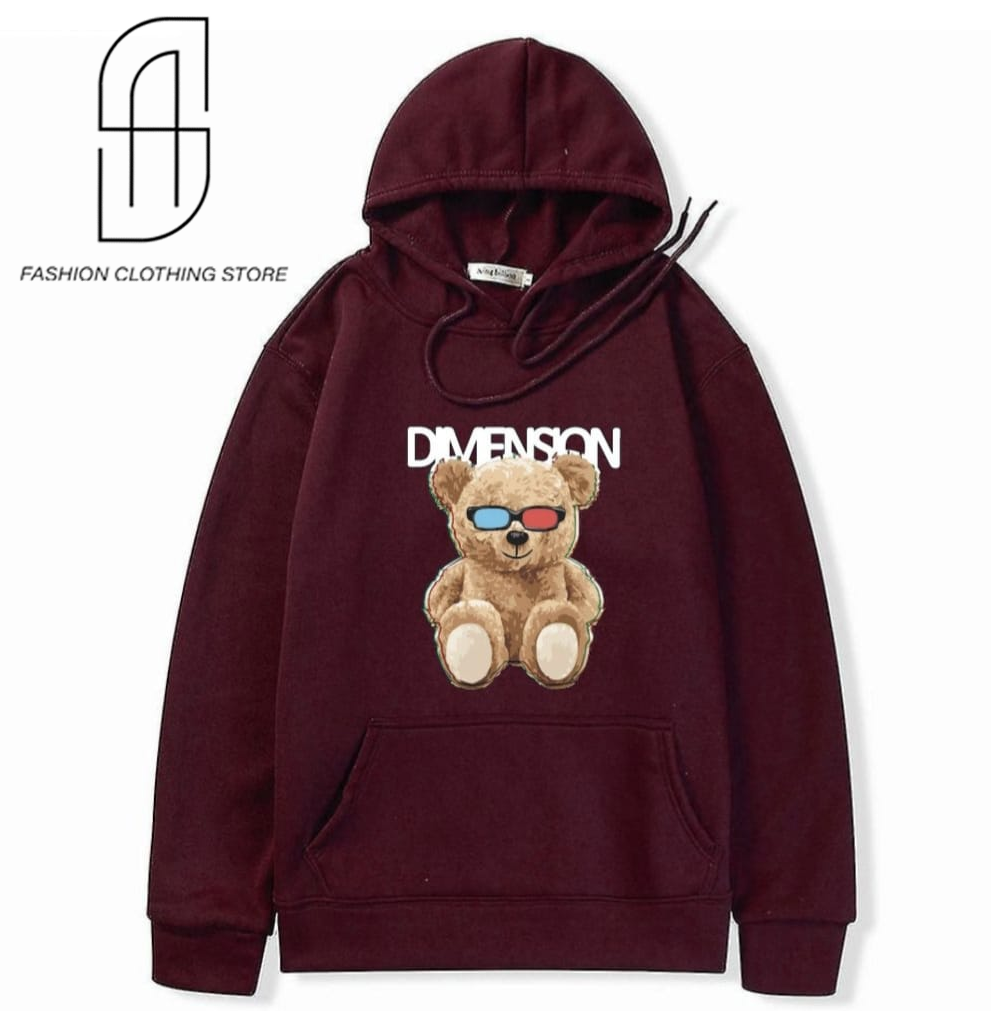 NEW TRENDY PREMIUM QUALITY WINTER COLLECTION BEAR PRINTED HOODIES FOR MENS AND WOMENS