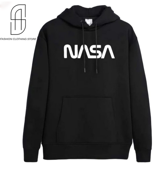 NEW TRENDY PREMIUM QUALITY WINTER COLLECTION NASA PRINTED BLACK HOODIE FOR MENS AND WOMENS