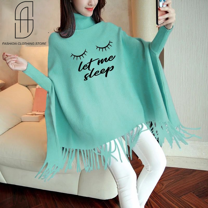 WINTER WOMENS LEET ME SLEEP PRINTED PONCHO SWITER STYLE FOR WOMENS SOFT AND COMFORTABLE