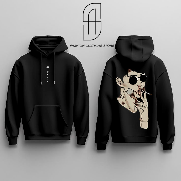 SMOKER Printed Pullover Hoodie - Premium Quality, Stylish Winter Sweatshirt - Stay Fashionable And Warm - W