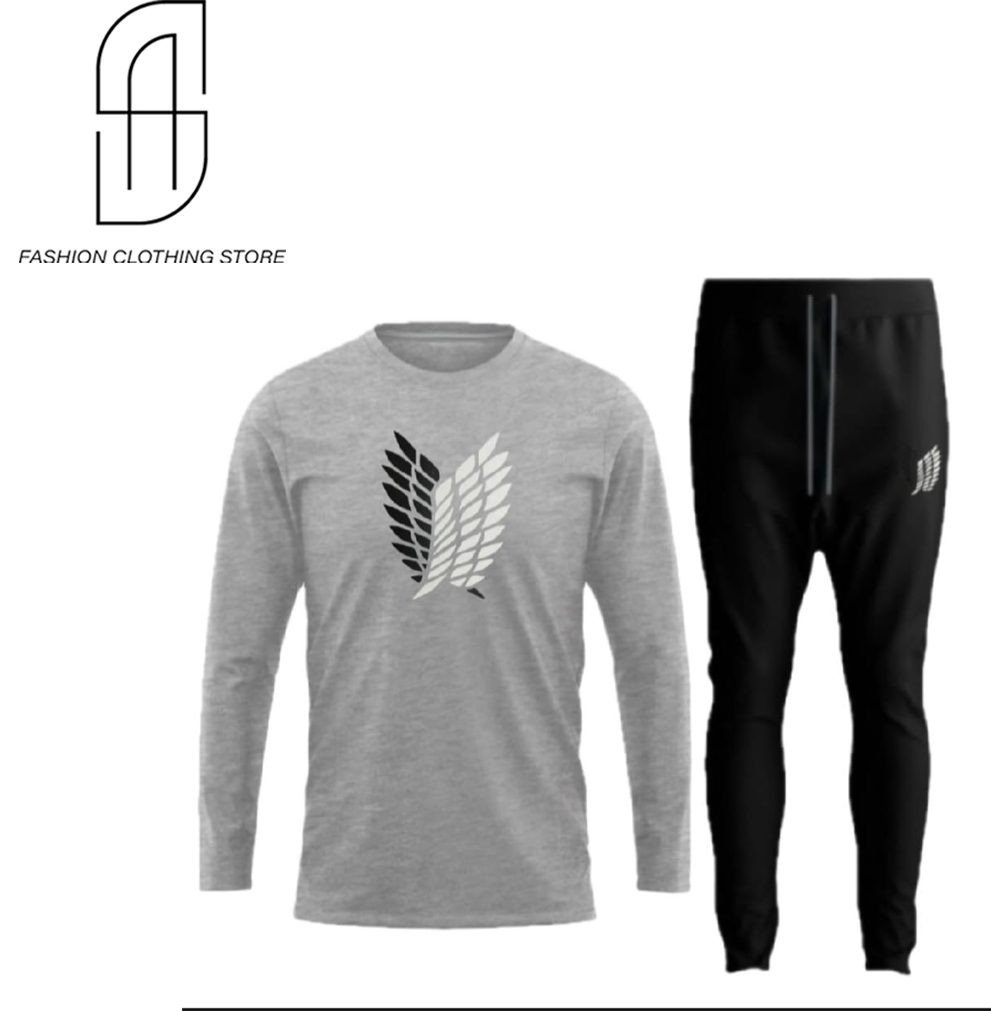 NEW TRENDY SUMMER COLLECTION FULL SLEEVE PRINTED TSHIRTS AND TROUSER TRACKSUIT FOR MENS AND WOMENS