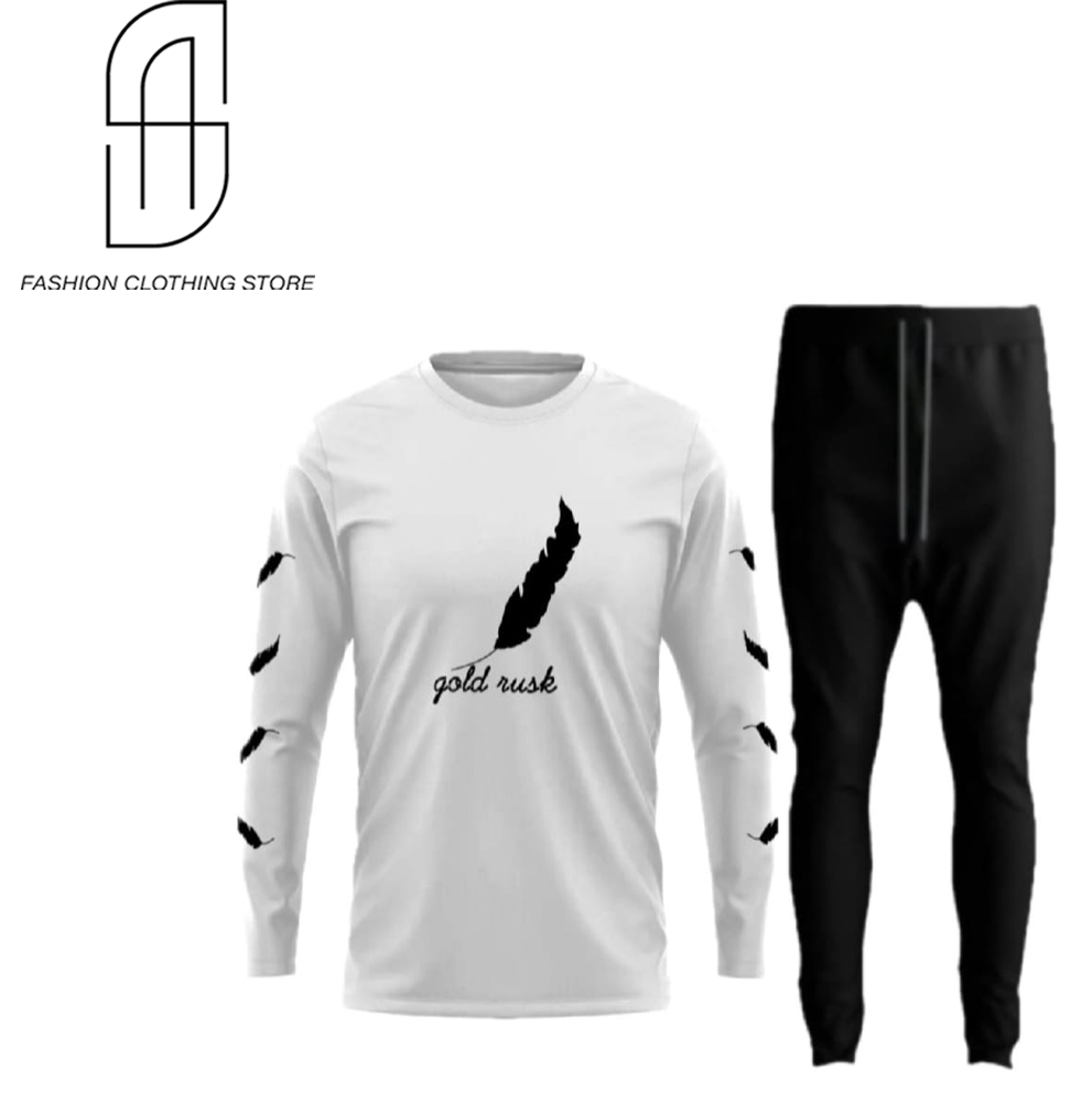 NEW TRENDY SUMMER COLLECTION FULL SLEEVE PRINTED TSHIRTS AND TROUSER TRACKSUIT FOR MENS AND WOMENS