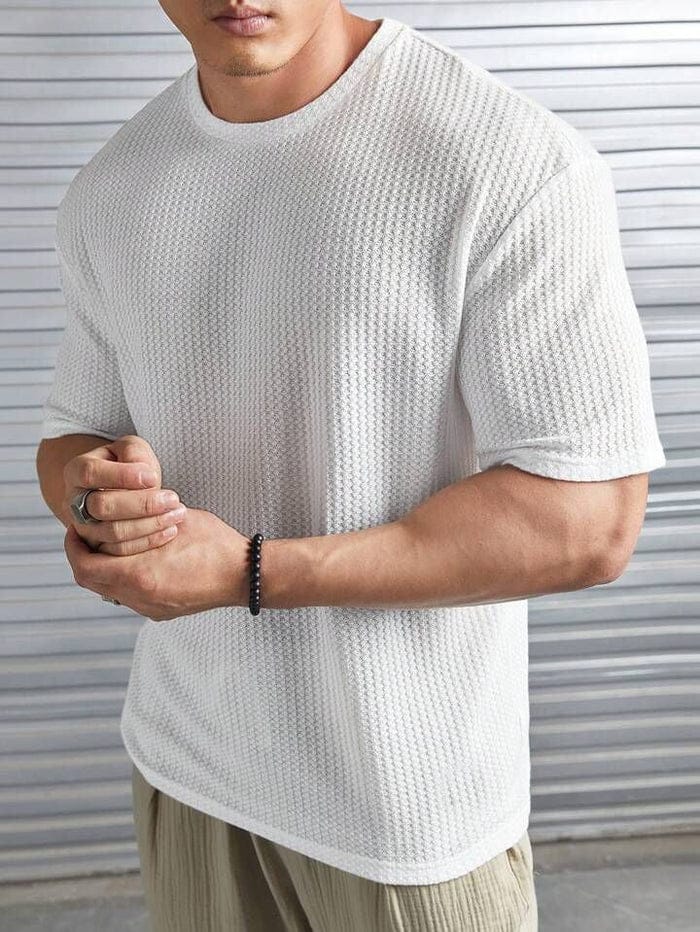 OVER SIZE WAFFLE KNIT T.SHIRT FOR MENS AND BOYS CASUAL WEAR